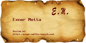 Exner Metta névjegykártya